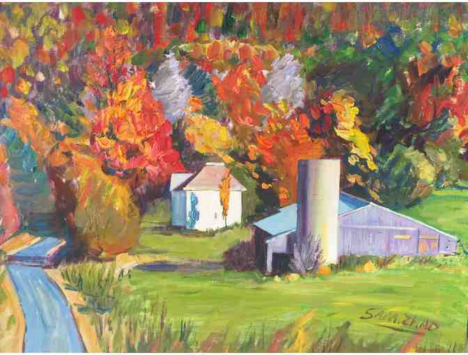 Oil Painting by Local Artist & Mason-Rice Dad Sam Zhao -  'New England Fall'