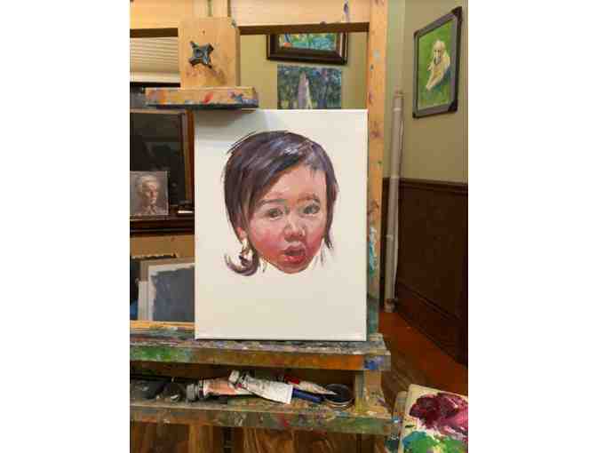 Custom Portrait Painting by Artist and Mason-Rice Dad Sam Zhao