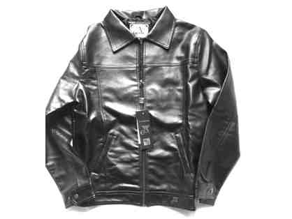 Black Leather Armani Collezioni Jacket (Mens Medium)