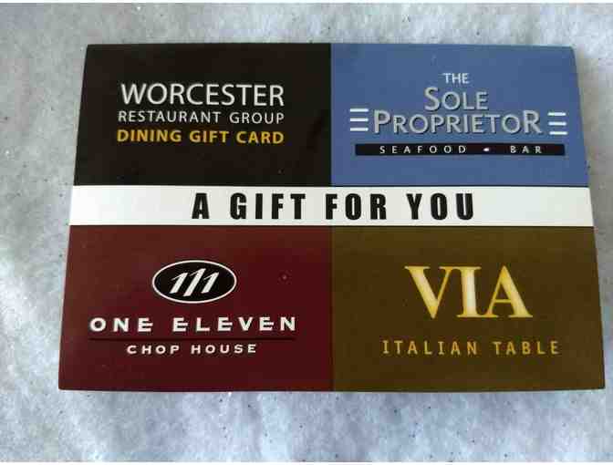 $25 Dining Gift Card for use at The Sole Proprietor, 111 Chop House, or Via Italian Table - Photo 1