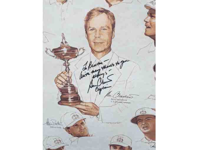 1999 Ryder Cup at Brookline United States Team Poster Signed by Captain Ben Crenshaw