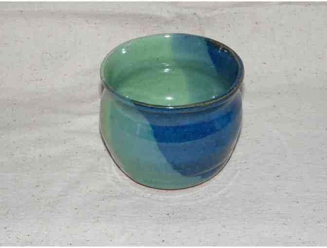 Hand-Made Pottery - Two Blue and Green Flower Pots