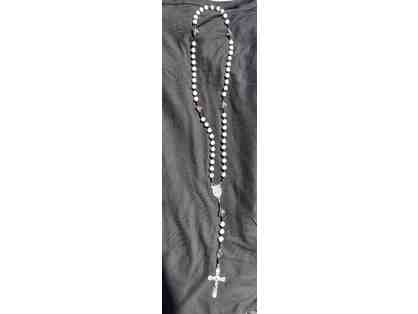 White Glass Bead Rosary