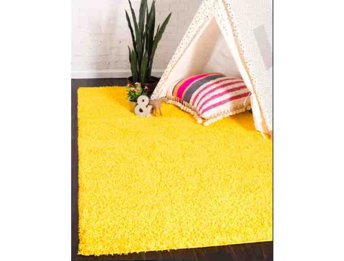 Unique Loom Tuscan Sun Yellow Shag Rug 5' X 8'
