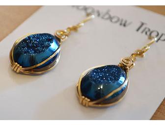Blue DRUSY CRYSTAL Earrings