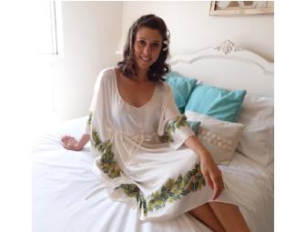 Maile Lei White Silk Cover Up