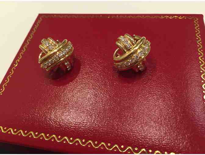 Tiffany Gold and Diamond Stud Earrings
