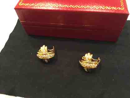 Tiffany Gold and Diamond Stud Earrings