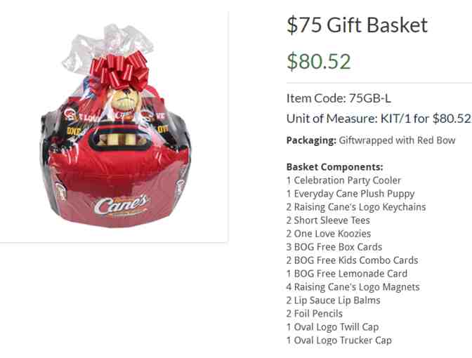 Raising Cane's Gift Basket