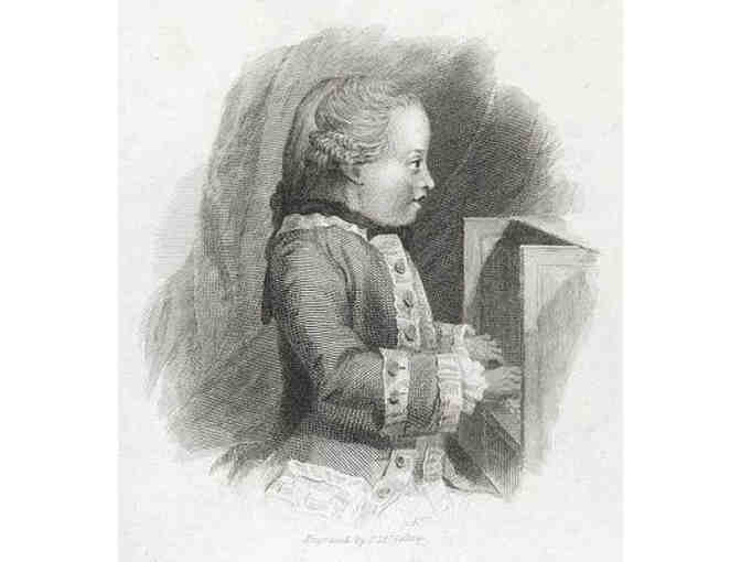 19th-Century Engraved W. A. Mozart Portrait