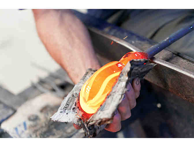 Large Naia flat barrel bottle open top vase, handmade by Mdina Glass, Malta