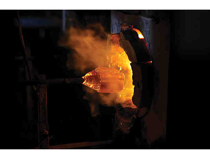 Large Naia flat barrel bottle open top vase, handmade by Mdina Glass, Malta