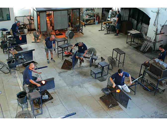 Large Naia flat barrel bottle open top vase, handmade by Mdina Glass, Malta