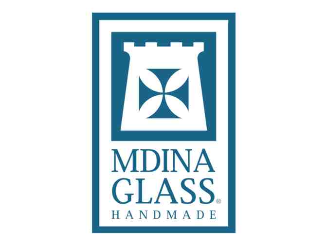 Large Naia flat barrel bottle open top vase, handmade by Mdina Glass, Malta