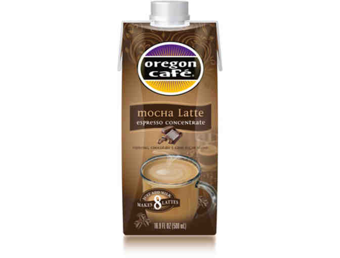 Four (4) Oregon Cafe 16.9oz concentrates and One (1) Oregon Cafe button