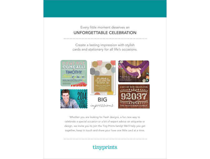 Gift Certificate to Tiny Prints (order online)!