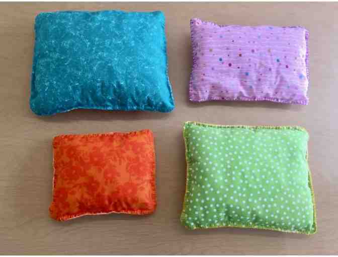 4 Embroidered Pillows Made By Ms. Garland's Fourth Grade Class