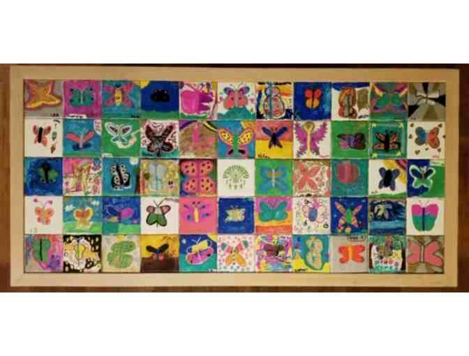 Coffee Table with Hand Painted Tiles by both Second Grade Classes