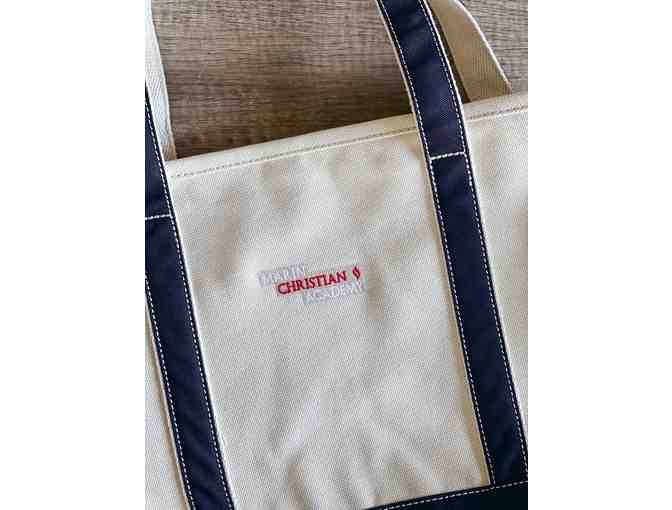 Lands' End White Tote with MCA Logo