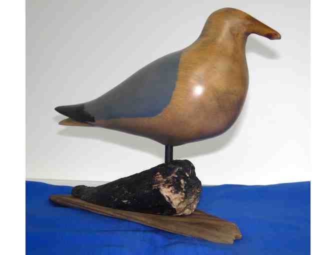 Hand Carved 'Gull in Linden' by Wayne Robbins