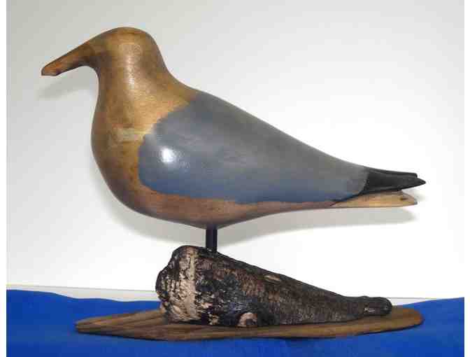 Hand Carved 'Gull in Linden' by Wayne Robbins