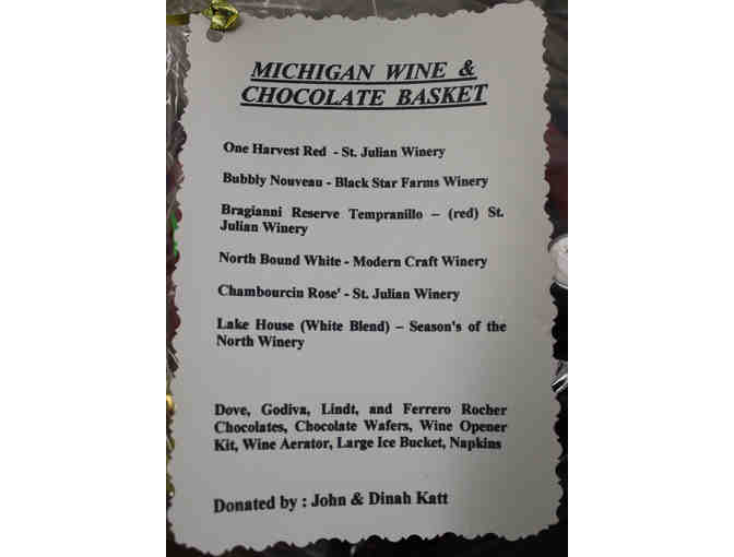 Michigan Wine and Chocolate Basket