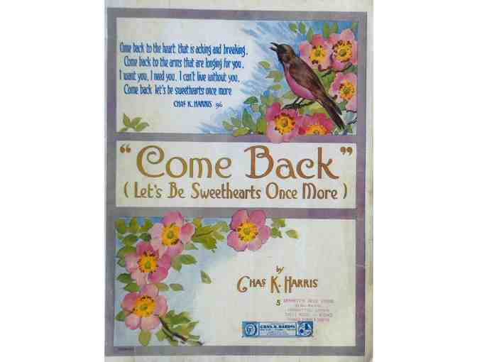 Note Cards from Vintage Sheet Music - set of 5