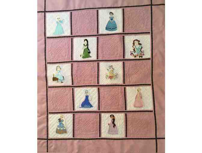One-of-a-kind Checkerboard Quilt with Princesses