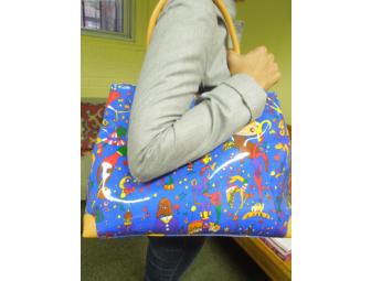 Piero Guidi Blue Patent Leather 'Magic Circus' Tote