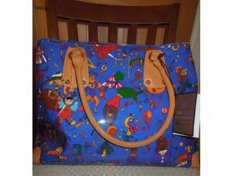 Piero Guidi Blue Patent Leather 'Magic Circus' Tote