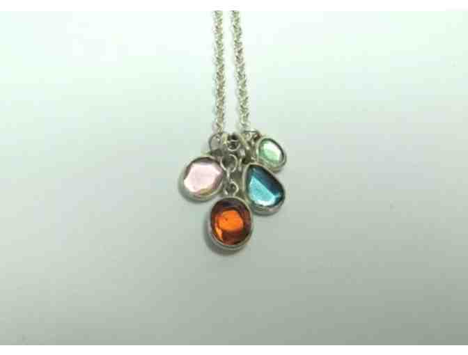 Tourmaline Silver Cluster Necklace