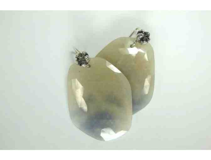 Faceted Large Sapphire Drop Earrings