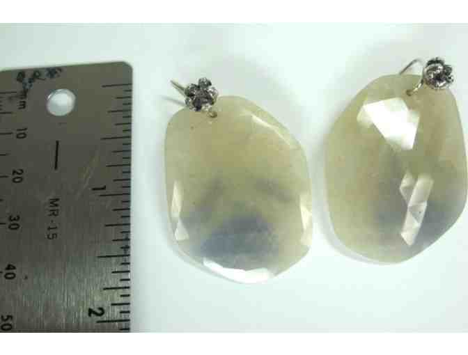 Faceted Large Sapphire Drop Earrings