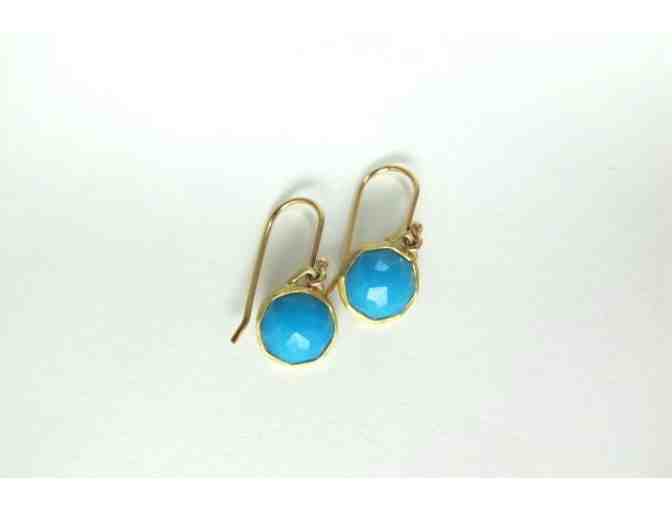 18K Gold and Turquoise Earrings