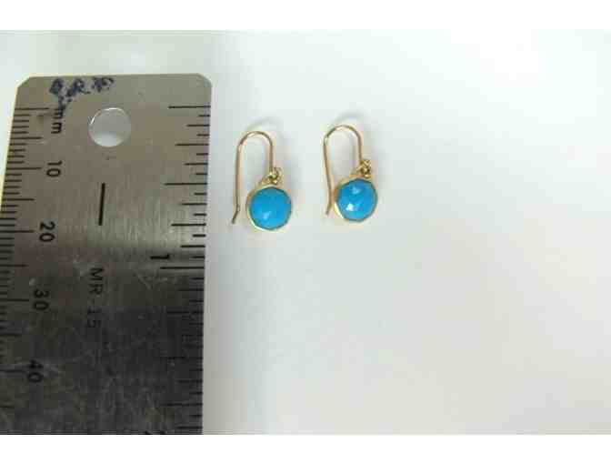 18K Gold and Turquoise Earrings