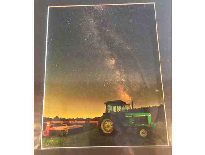 Printed and Matted 'Night Sky at the MCS Farm' photo - Tractor