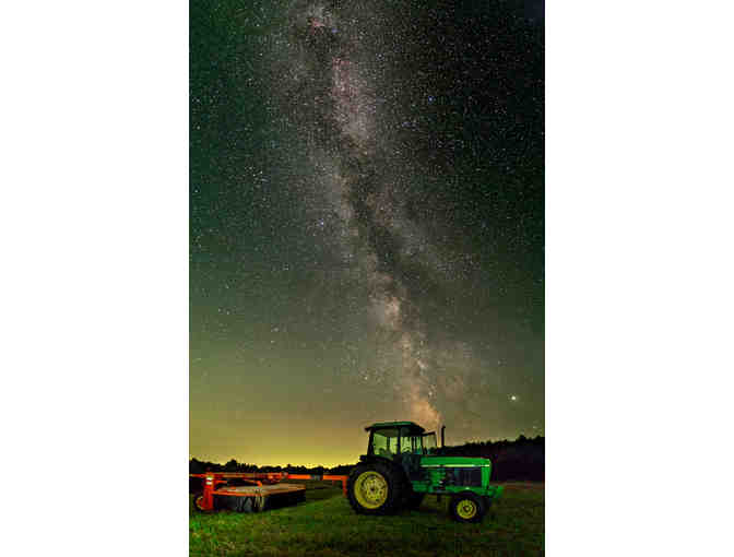 Printed and Matted 'Night Sky at the MCS Farm' photo - Tractor