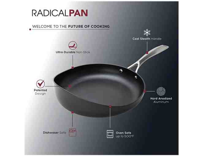 10" Radical Pan: Nonstick Frying &amp; Saute Pan/Skillet with Patented Design - Photo 1