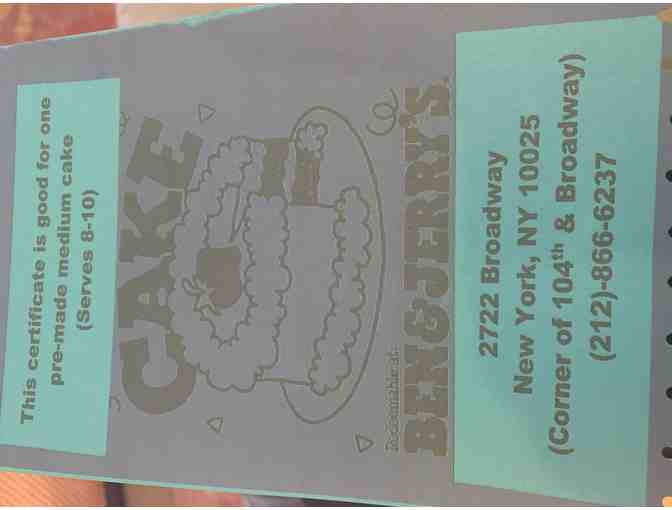 Gift Certificate for a Ben and Jerry's Cake!