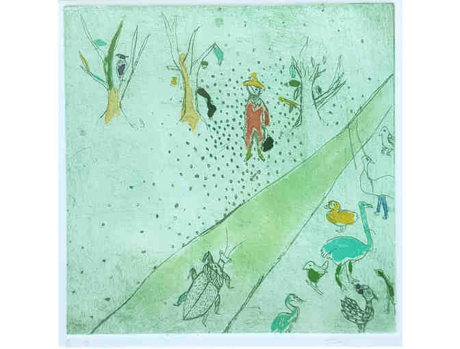 Planting: Green - Fine Art Etching by Fumiko Toda