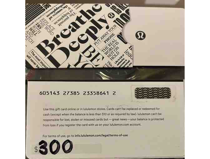 Lululemon $300 Gift Card