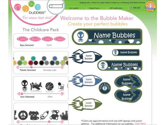 Personalized School NAME LABELS Value Pack from NameBubbles.com