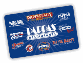 Enjoy ANY PAPPAS Family Restaurant with $100 Gift Card