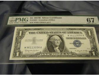 1957 $1 Silver Certificate PMG 57 Superb Gem Uncirculated