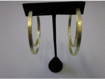 18K Gold and Silver Clad Hoops by Betty Carre