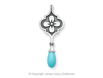James Avery Turquoise Pendant with Matching Earrings
