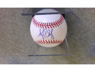 Autographed Baseball signed by Astros Infielder Angel Sanchez