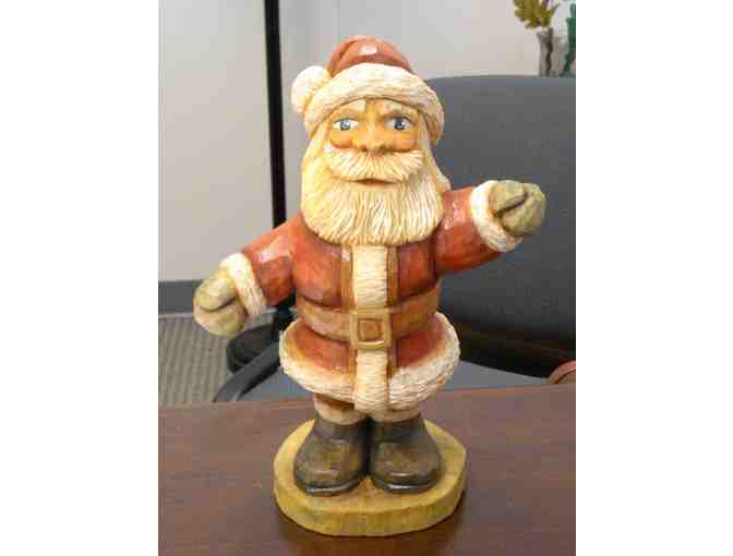 Hand carved, hand painted wooden Santa Claus