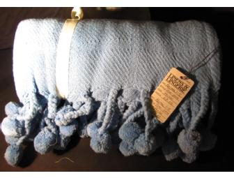Blue Wool and Cashmere Throw