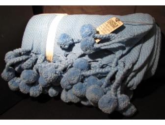 Blue Wool and Cashmere Throw